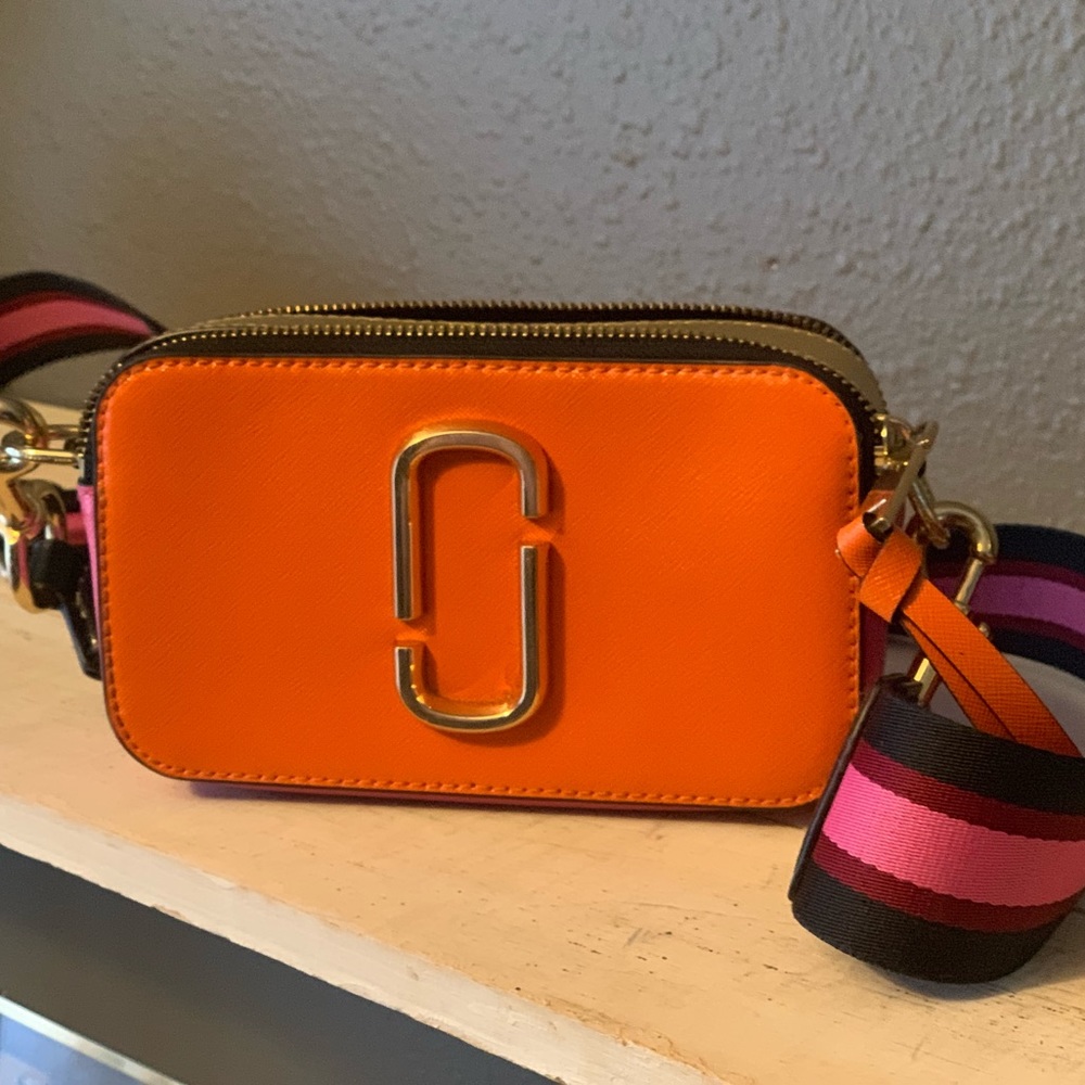 Orange and Pink Marc Jacobs Snapshot Camera Bag